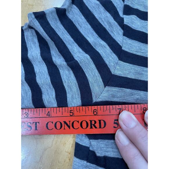 Majestic Filatures Paris Top Womens Cotton Cashmere Shirt Gray Black Stripe Sz 1 - Picture 11 of 13